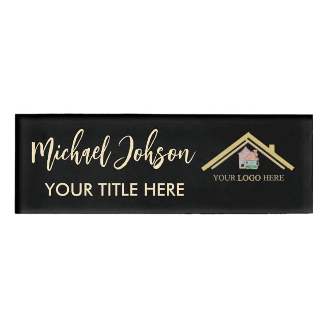 Professional Modern Realtor Style Logo Name Tag (Front)
