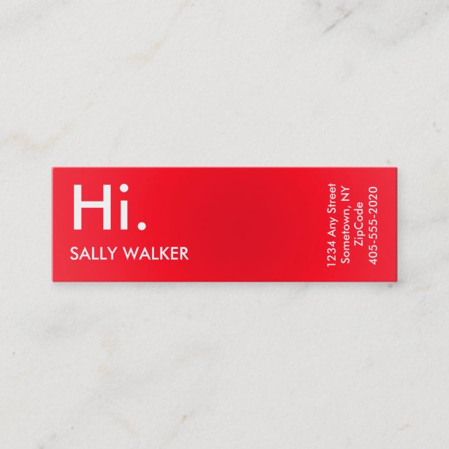 Professional Modern red mini business cards (Front)