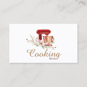 Professional,Modern,Red Mixer Flower,Cooking Business Card