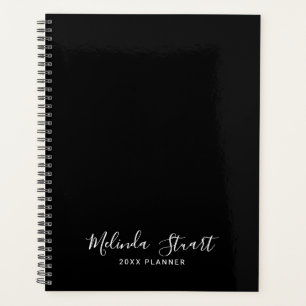 Professional Modern Script Black and White Planner