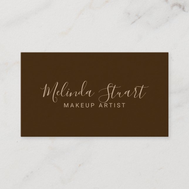 Professional Modern Script Kraft Paper Business Card (Front)