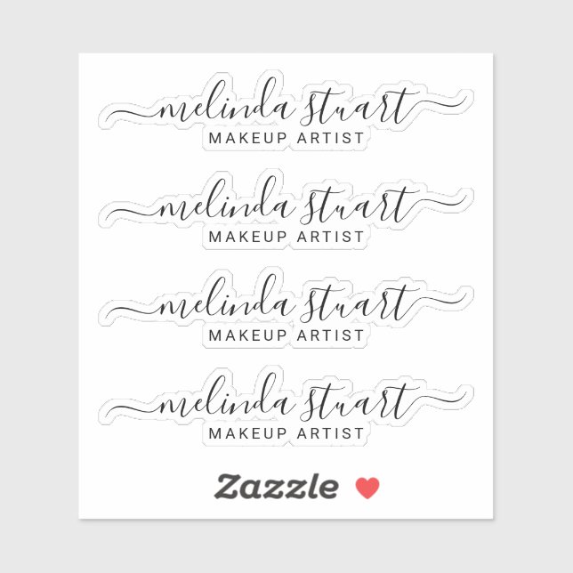 Professional Modern Script Name Sticker (Sheet)