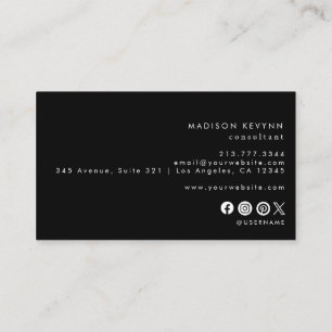 Professional Modern Simple Black Minimalist Busine Business Card