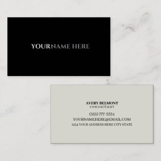 Professional Modern Simple Black Minimalist Busine Business Card