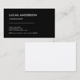 Professional Modern Simple Black Minimalist Business Card