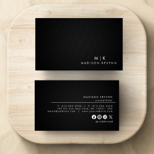 Professional Modern Simple Black Minimalist Business Card