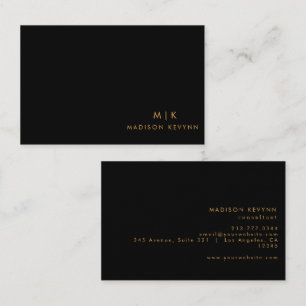 Professional Modern Simple Black Minimalist Business Card