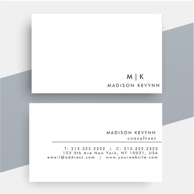 Professional Modern Simple Black white Minimalist Business Card (Creator Uploaded)