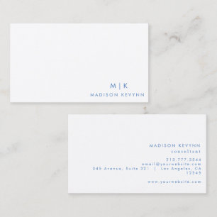 Professional Modern Simple Blue Minimalist Business Card