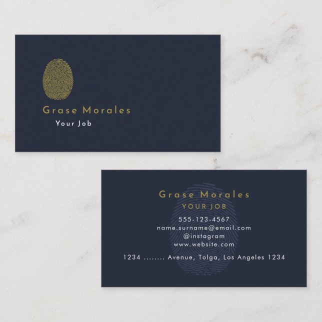 Professional Modern Simple Blue Minimalist Business Card (Front/Back)