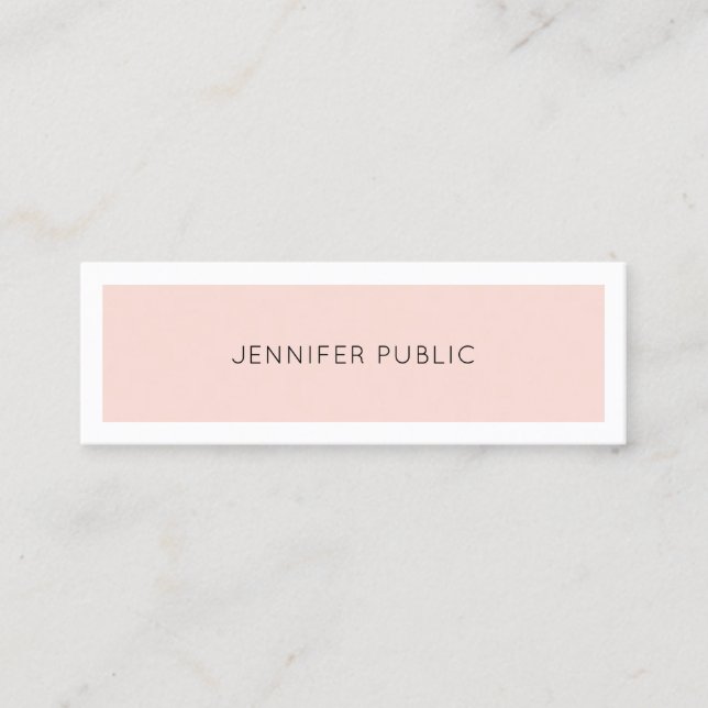 Professional Modern Simple Chic Design Blush Pink Mini Business Card (Front)