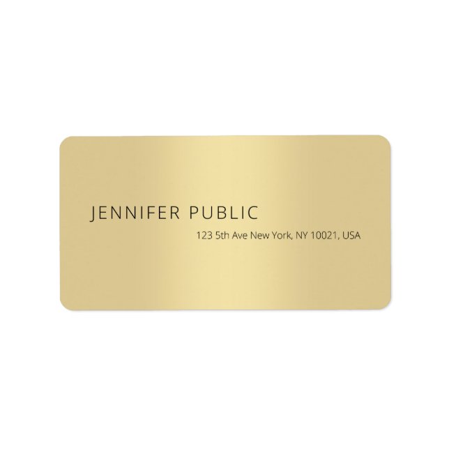 Professional Modern Simple Chic Gold Template Label (Front)