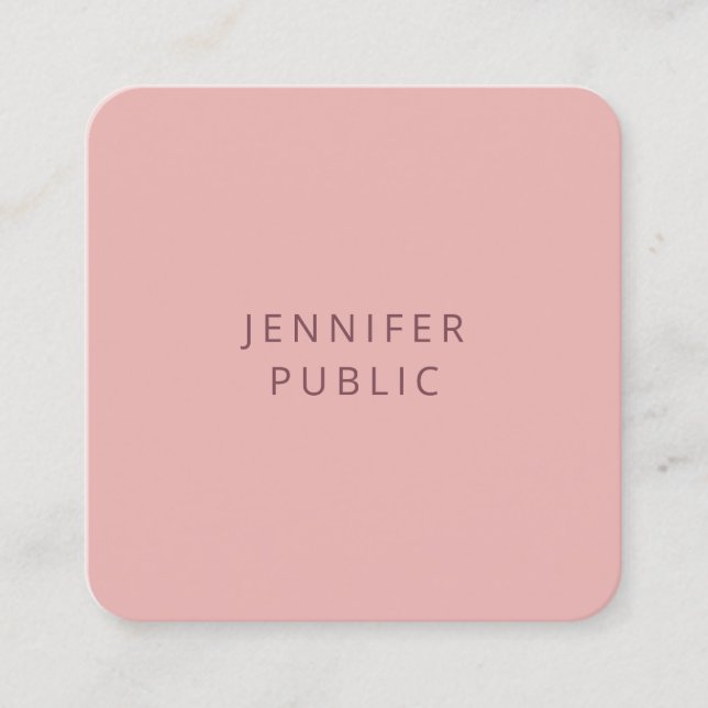 Professional Modern Simple Design Trend Colours To Square Business Card (Front)