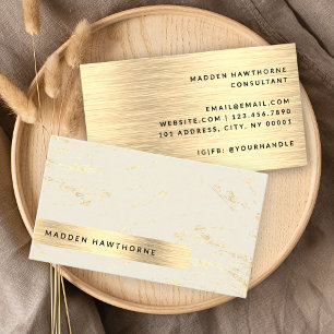 Professional Modern Simple Gold Brushed Metal Foil Business Card