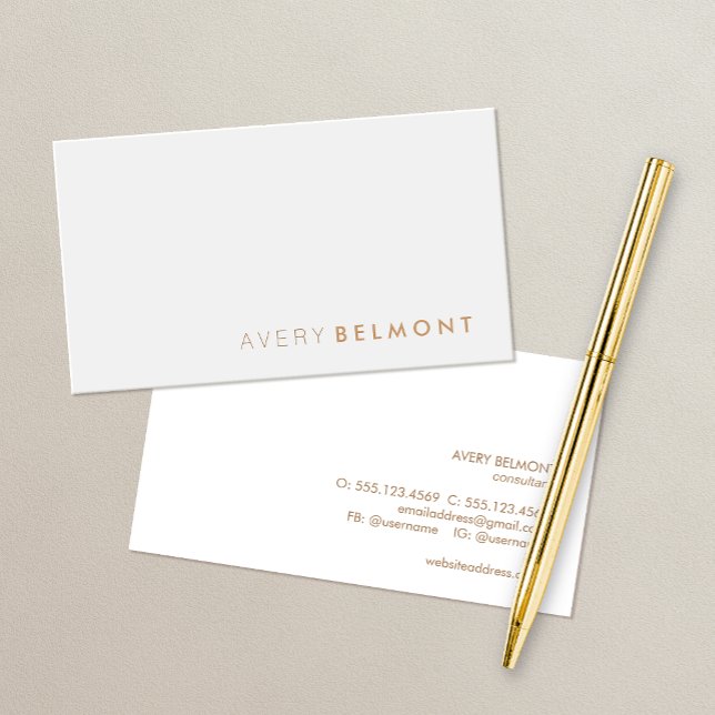 Professional Modern Simple Light Grey Minimalist Business Card (Creator Uploaded)