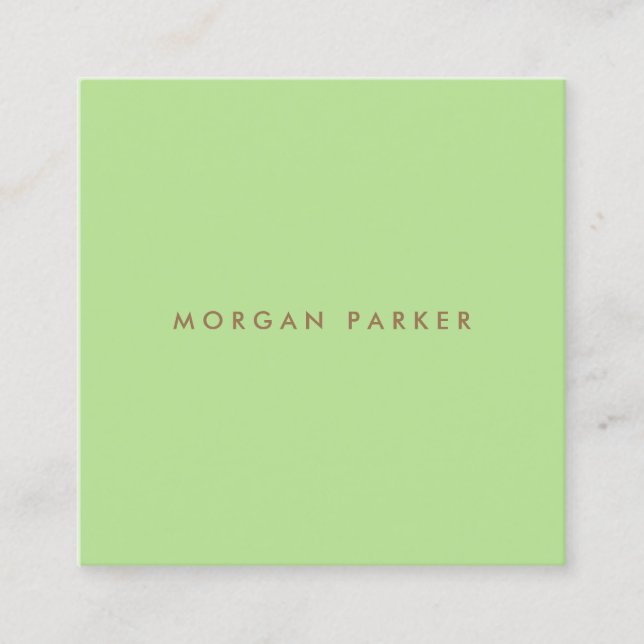 Professional Modern Simple Lime Green Square Square Business Card (Front)