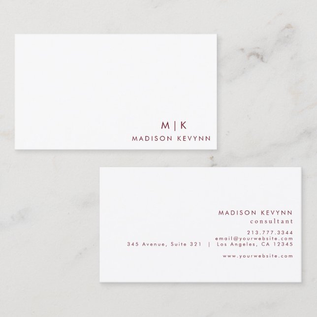 Professional Modern Simple  Minimalist Business Card (Front/Back)