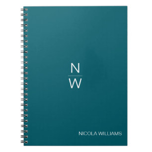 Professional Modern Simple Minimalist Dark Teal Notebook