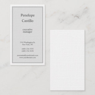 Professional Modern Simple Minimalist Grey White Business Card