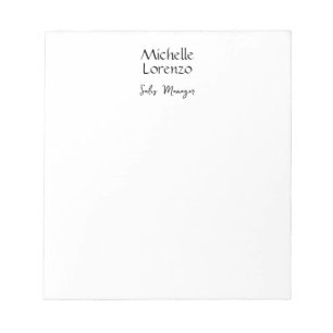 Professional Modern Simple Plain Black & White Notepad
