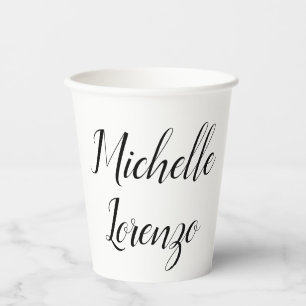 Professional Modern Simple Plain Black & White Paper Cups