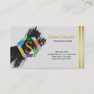 Professional Modern Simple Plain Logo Hexagon Business Card
