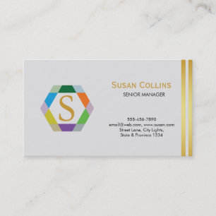 Professional Modern Simple Plain Logo Hexagon Business Card