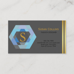 Professional Modern Simple Plain Logo Hexagon Business Card