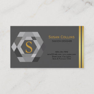 Professional Modern Simple Plain Logo Hexagon Business Card