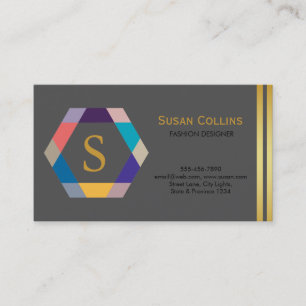 Professional Modern Simple Plain Logo Hexagon Business Card