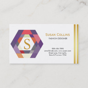 Professional Modern Simple Plain Logo Hexagon Business Card
