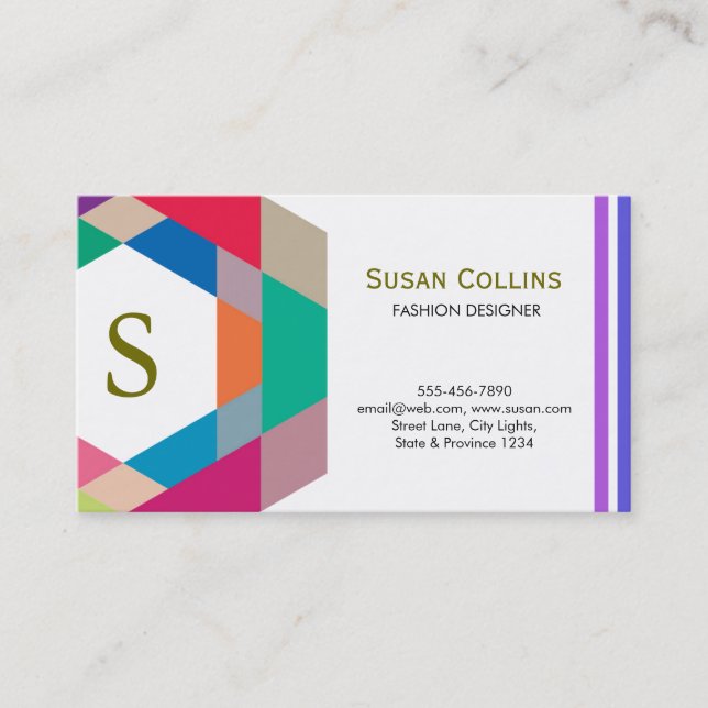 Professional Modern Simple Plain Logo Monogram Business Card (Front)
