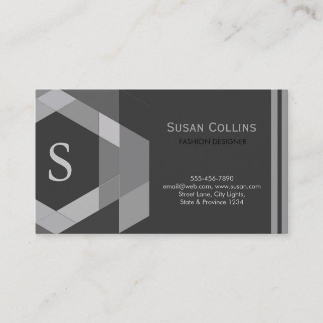 Professional Modern Simple Plain Logo Monogram Business Card (Front)