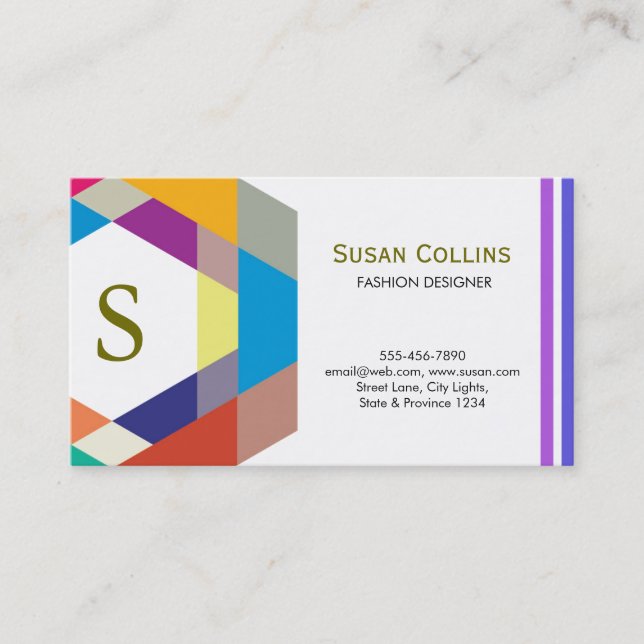 Professional Modern Simple Plain Logo Monogram Business Card (Front)