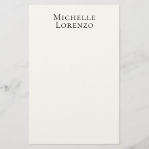 Professional Modern Simple Plain Name Black White Stationery