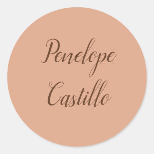 Professional Modern Simple Plain Tumbleweed Colour Classic Round Sticker