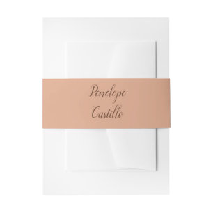 Professional Modern Simple Plain Tumbleweed Colour Invitation Belly Band