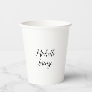 Professional Modern Simple Plain Your Name Paper Cups