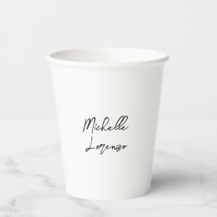 Professional Modern Simple Plain Your Name Paper Cups