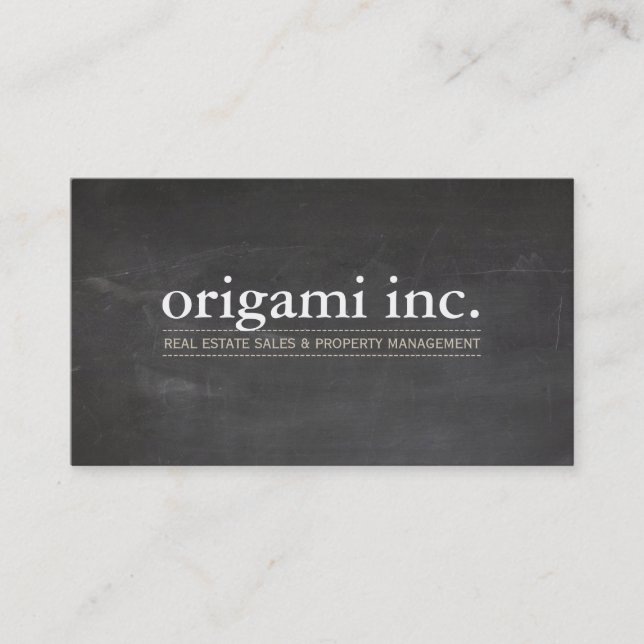 PROFESSIONAL modern simple rustic chalkboard look Business Card (Front)