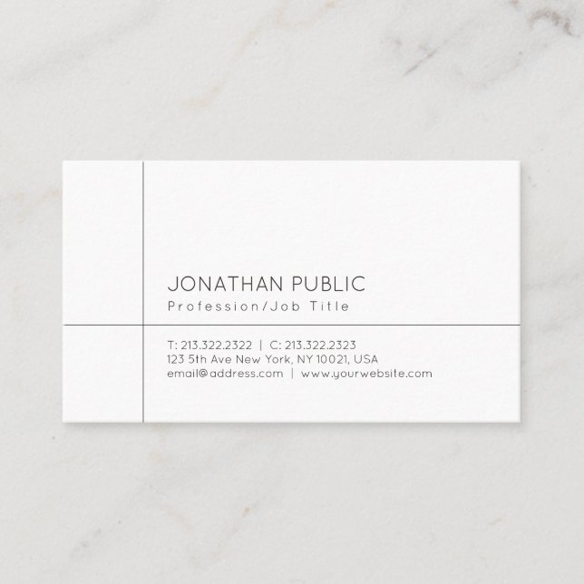 Professional Modern Simple Sophisticated Plain Business Card (Front)