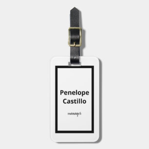 Professional Modern Simple Stylish Black & White Luggage Tag