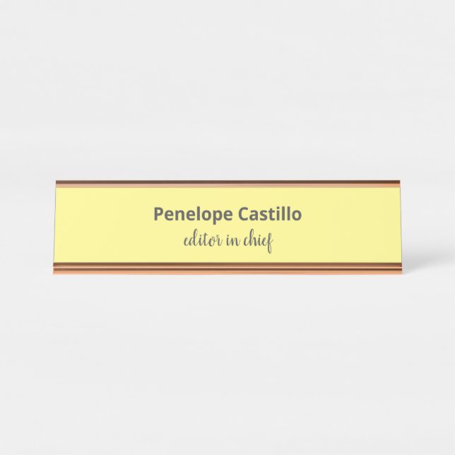 Professional Modern Simple Stylish Desk Name Plate (Front)