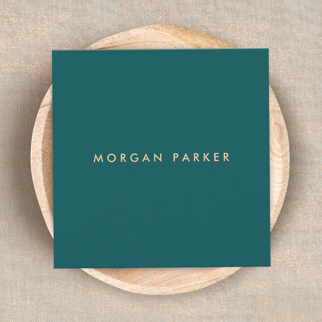 Professional Modern Simple Teal Square Square Business Card (Creator Uploaded)