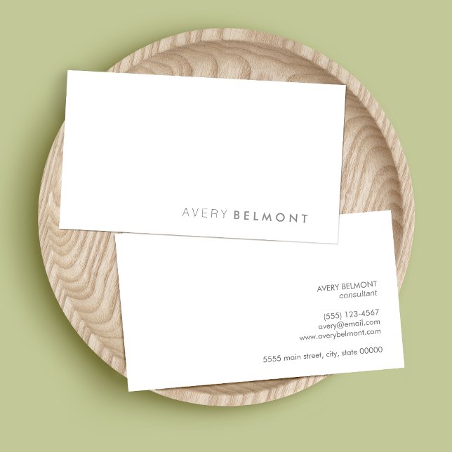 Professional Modern Simple White Minimalist Business Card (Creator Uploaded)