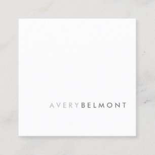 Professional Modern Simple white Minimalist Square Business Card