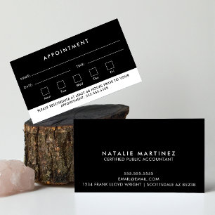 Professional Modern Simple Your Next Appointment Business Card