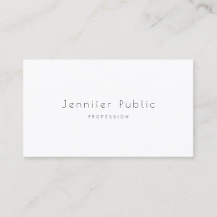 Professional Modern Sleek Elegant Plain Luxury Top Business Card