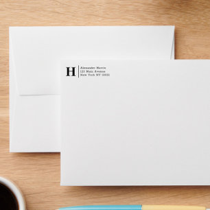 Professional Modern Split Line Monogram Business Envelope