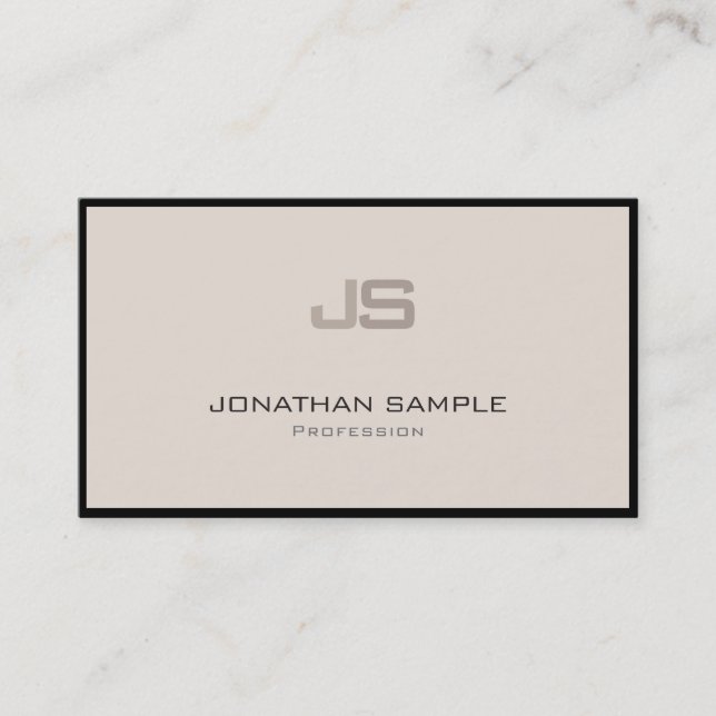 Professional Modern Stylish Monogram Plain Trendy Business Card (Front)